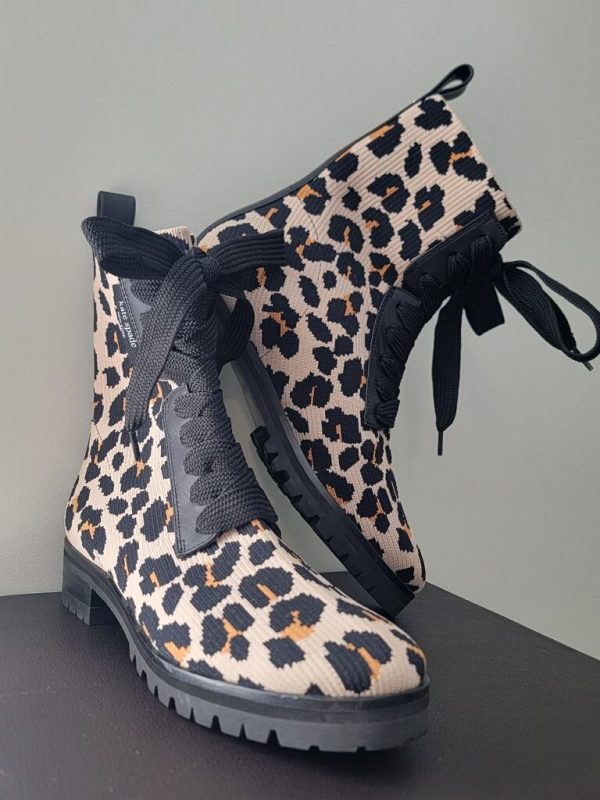 Kate Spade "Cheetah Print" Combat Boots Size 6