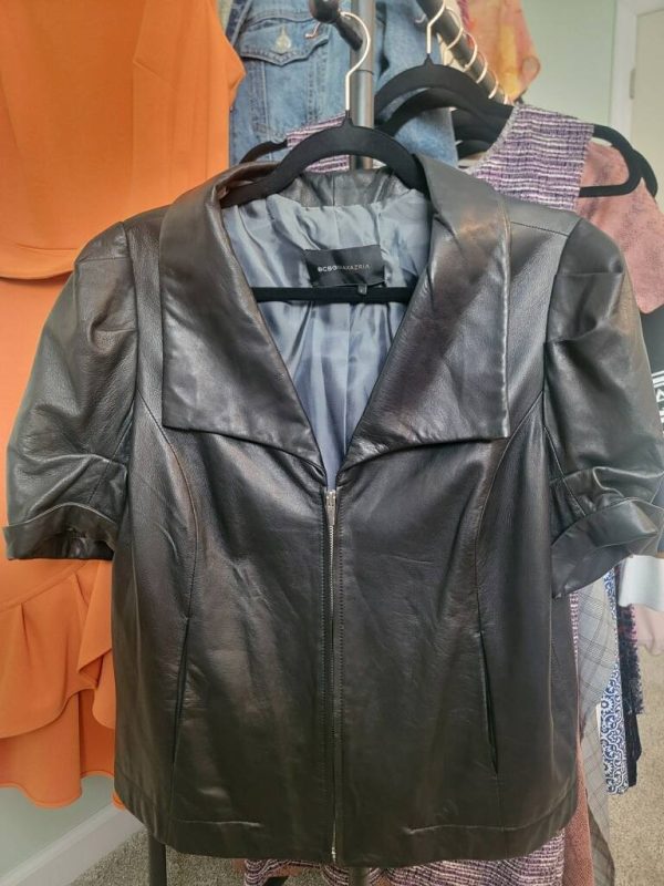 BCBG Maxazria Leather Jacket Size Large