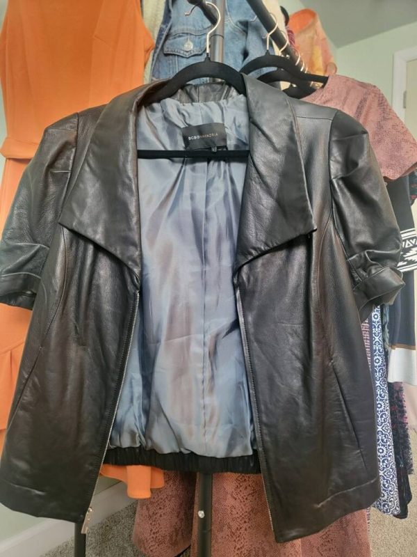 BCBG Maxazria Leather Jacket Size Large - Image 3